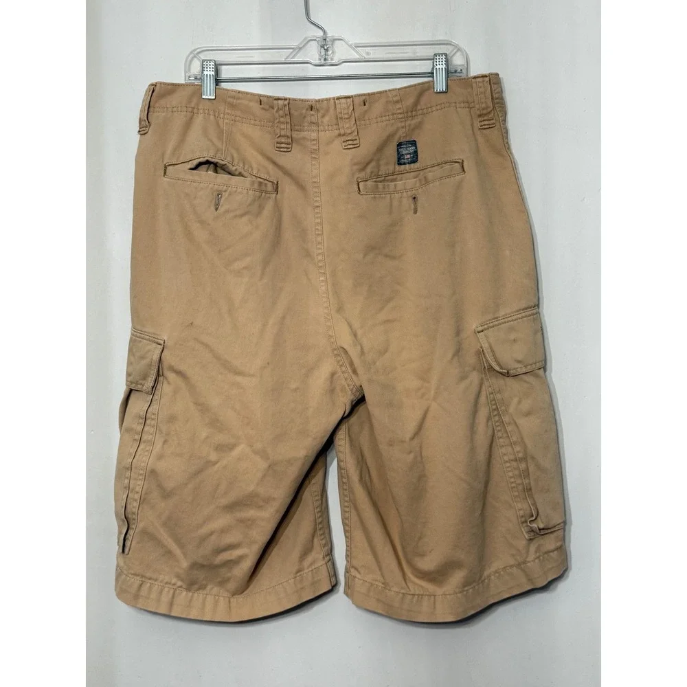 Polo Jeans Ralph Lauren Mens 34 Cargo Shorts Baggy Paint Grunge Khaki Y2K Skate